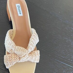 Dune London Tan Woven Sandals